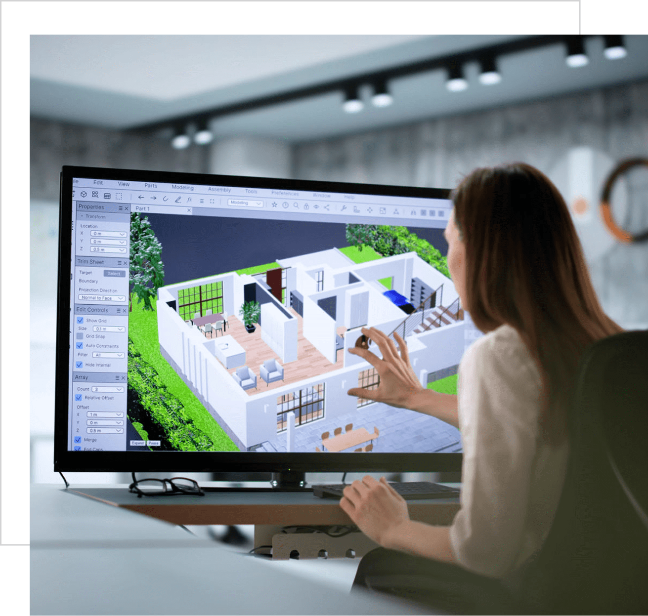 Architect working on digital home design